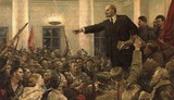 Ленин на большевистском митинге, картина Серова